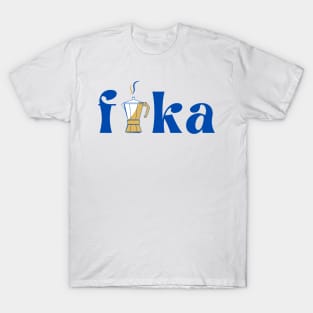 Fika swedish coffee kettle design work T-Shirt